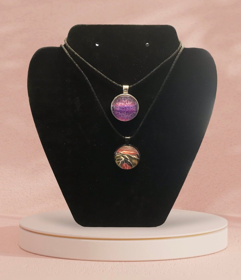 Acrylic Pour Pendants